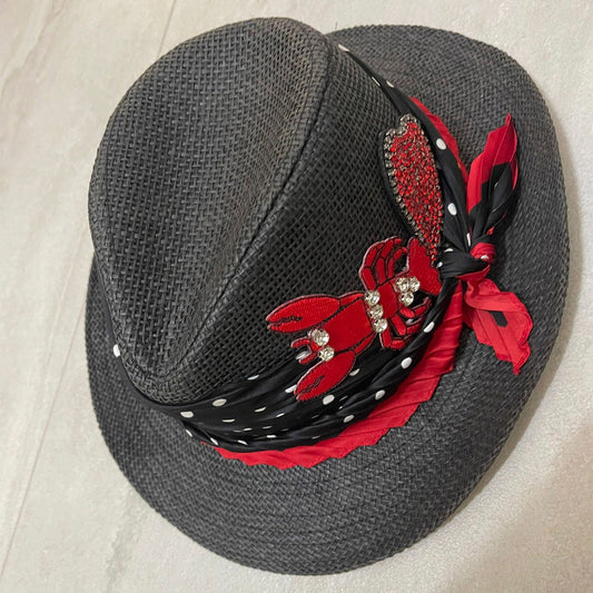 Luxury Handcrafted Lobster-Themed Fedora Hat