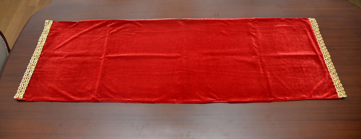 Velvet Satin Runner and Pillow Set (1 Runner & 3 Cushion Covers)