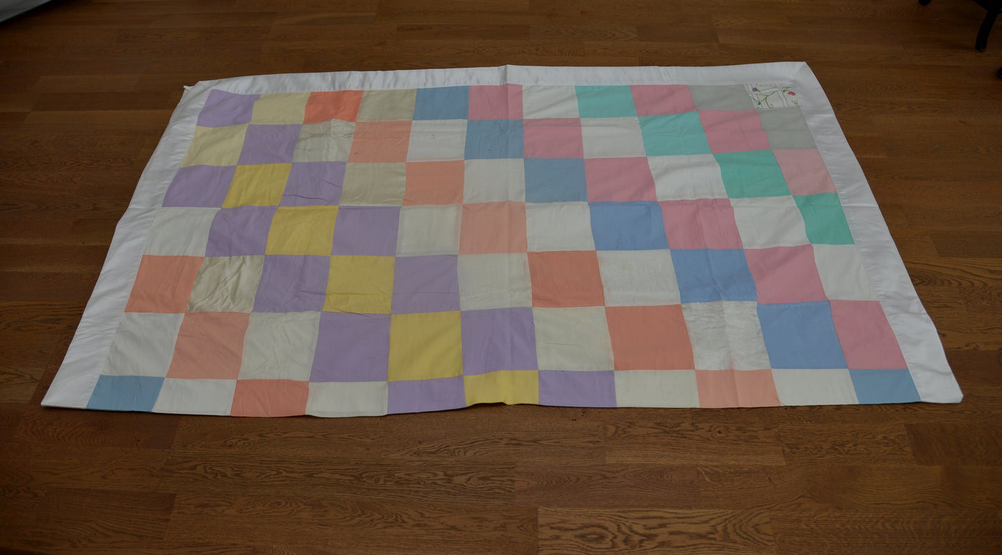 Pastel Patchwork Quilted Multi-Purpose Throw