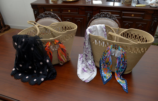 Colorful Shawl Detailed Straw Bag