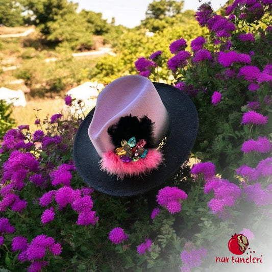 Custom-Made Pink and Black Cowboy Hat