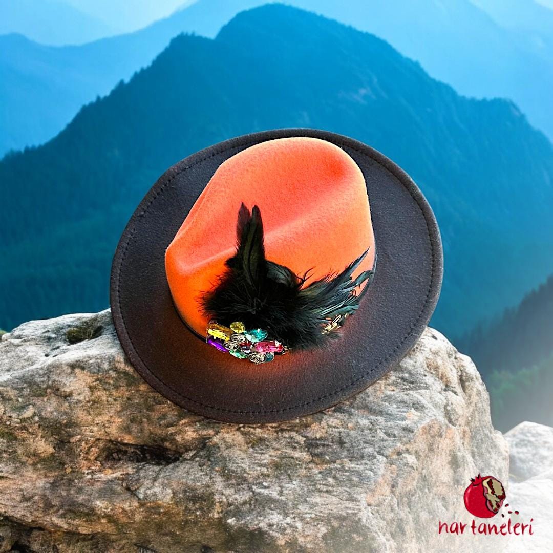 Custom Made Feather Detail Cowboy Hat